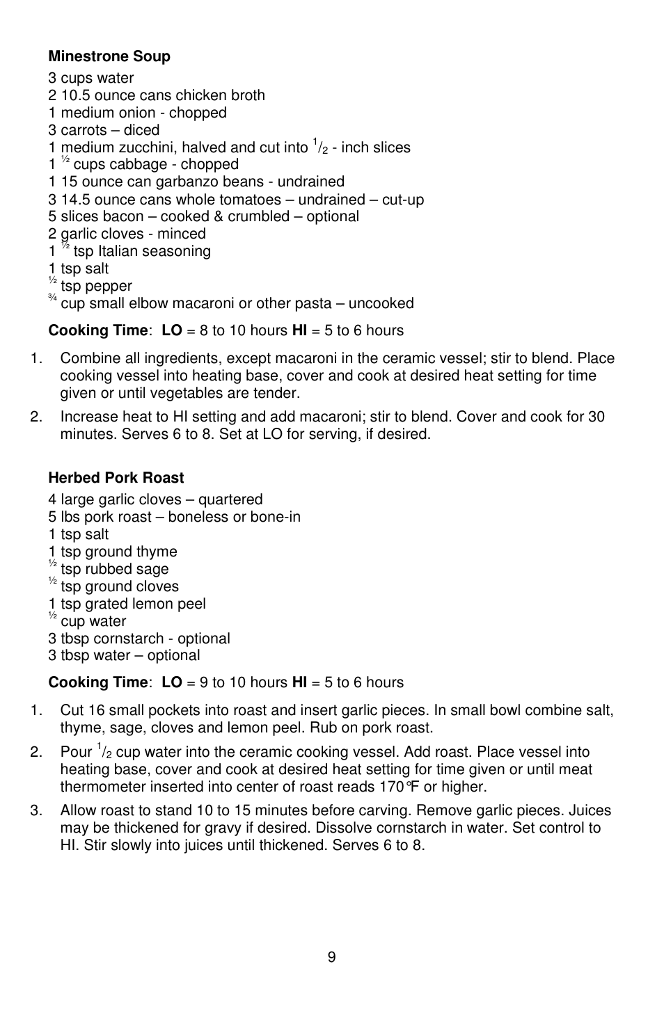 West Bend QUART CROCKERY 7 User Manual | Page 9 / 36
