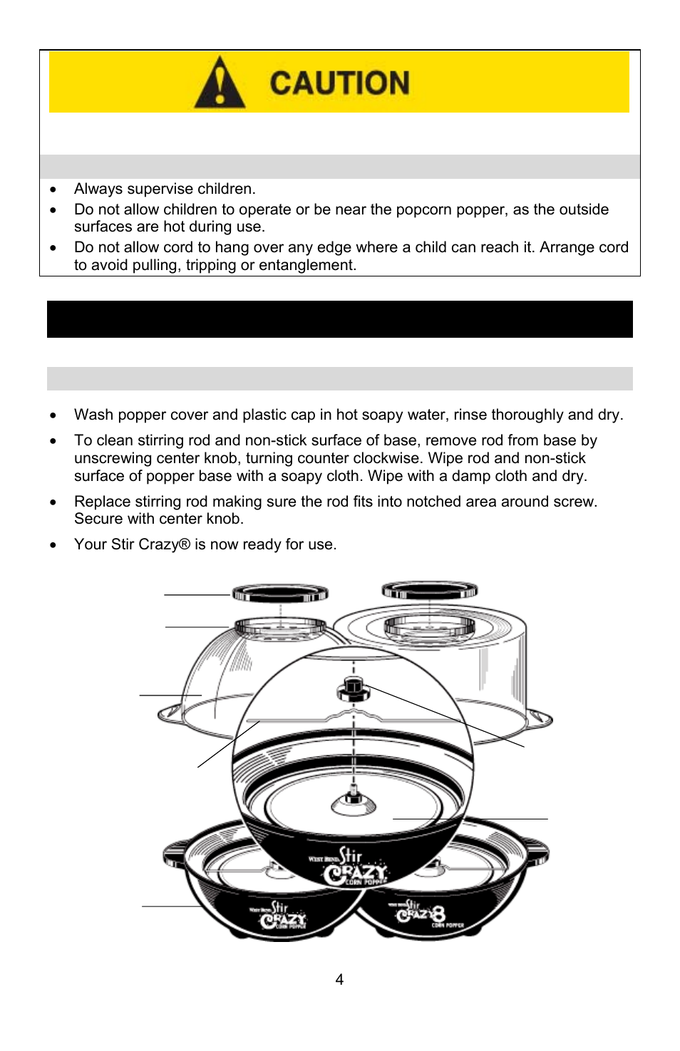 Precautions for use around children, Before using the first time, Save these instructions | West Bend 8 quart User Manual | Page 4 / 24