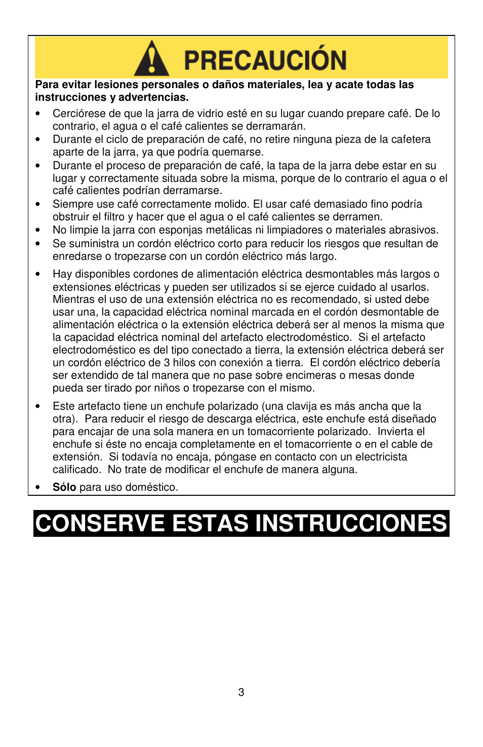 Conserve estas instrucciones | West Bend 56310 User Manual | Page 19 / 24