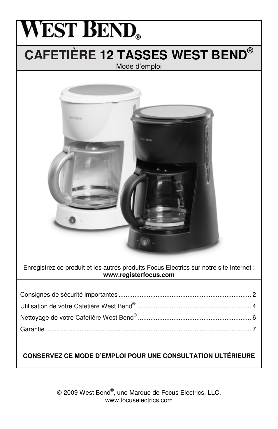Cafetière 12 tasses west bend | West Bend 56310 User Manual | Page 9 / 24