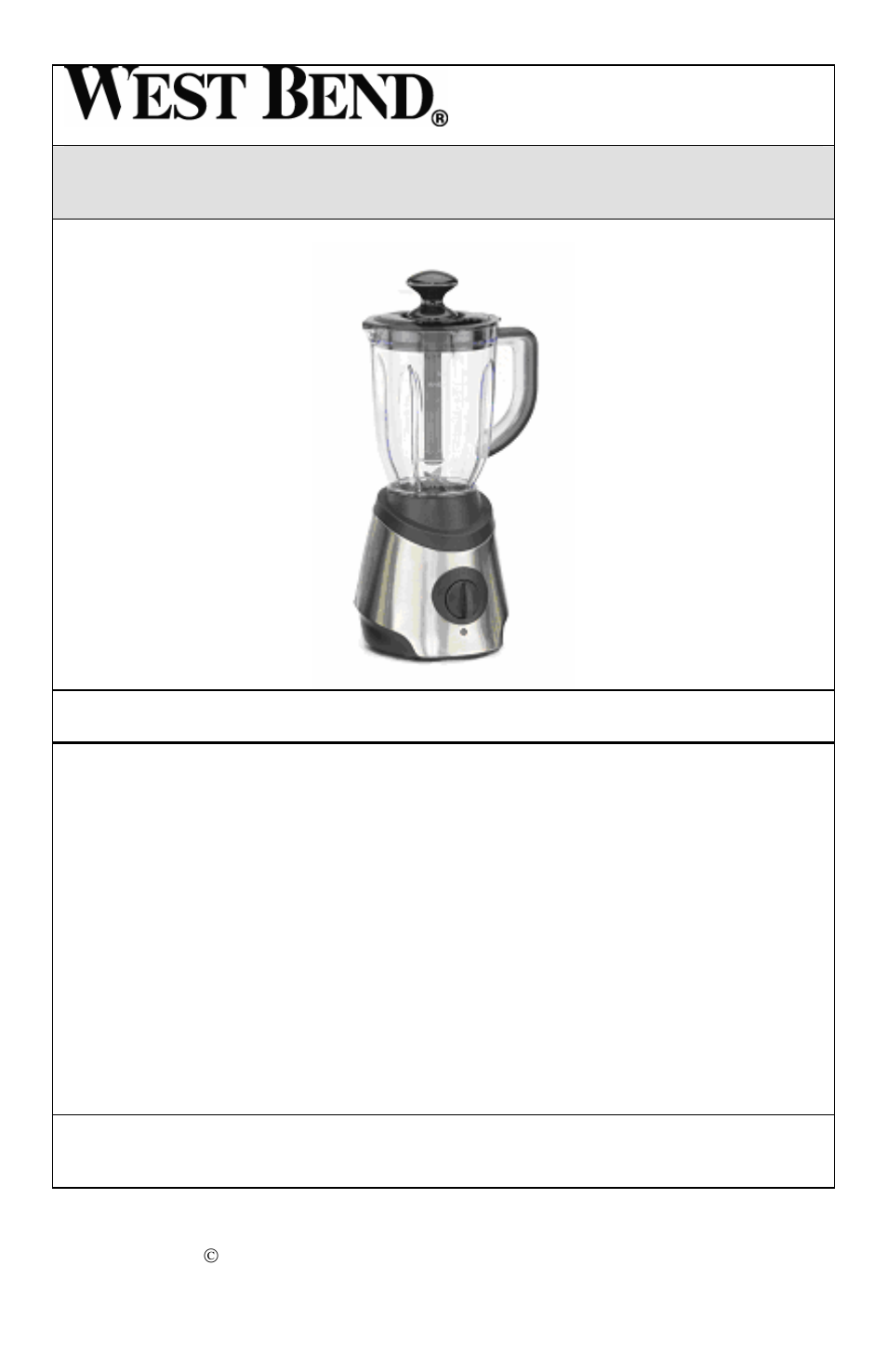 West Bend L5700 User Manual | 24 pages