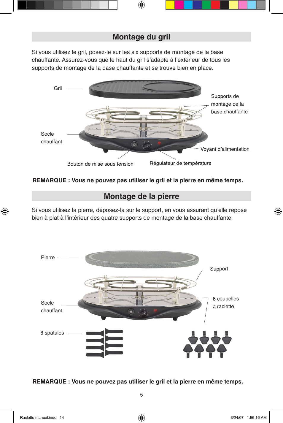 Montage du gril, Montage de la pierre | West Bend Fondue Maker User Manual | Page 14 / 28