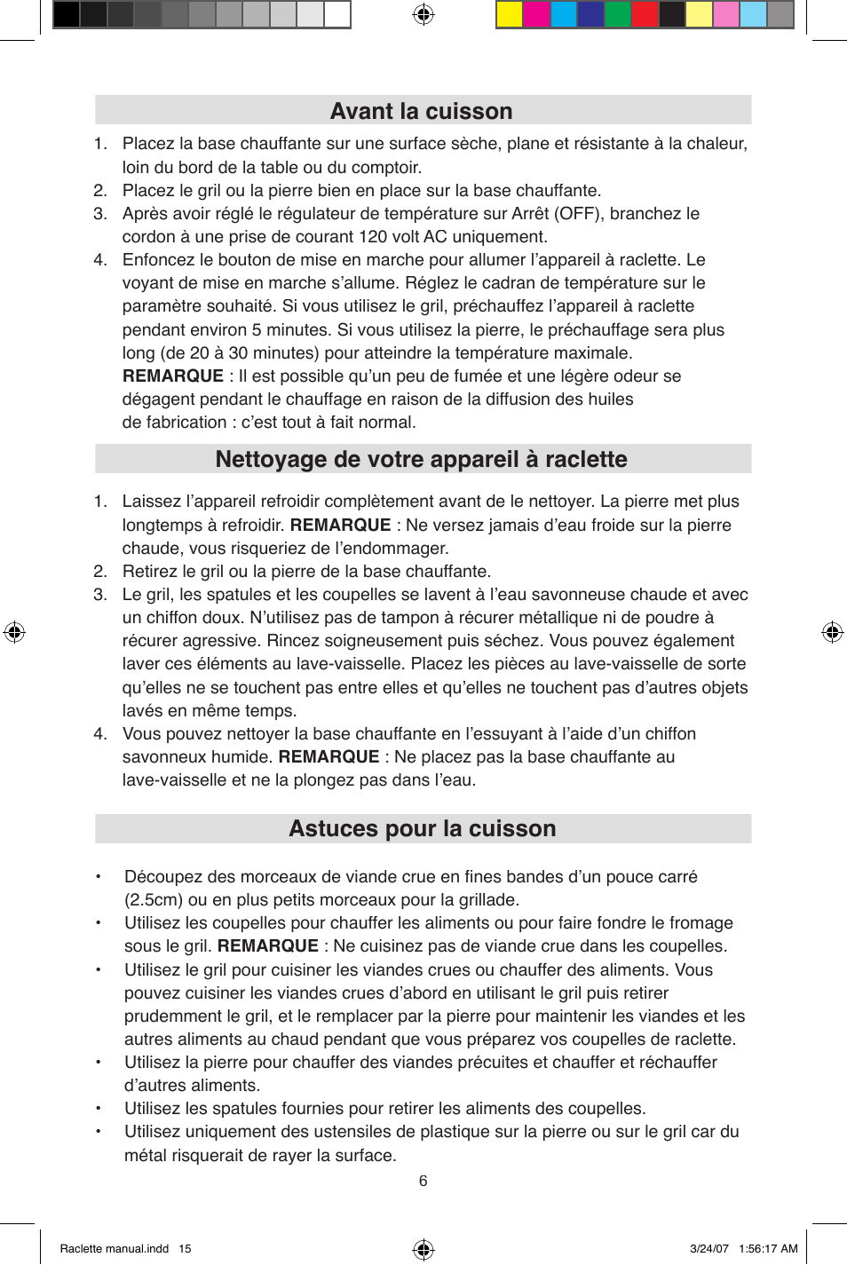 Avant la cuisson, Nettoyage de votre appareil à raclette, Astuces pour la cuisson | West Bend Fondue Maker User Manual | Page 15 / 28