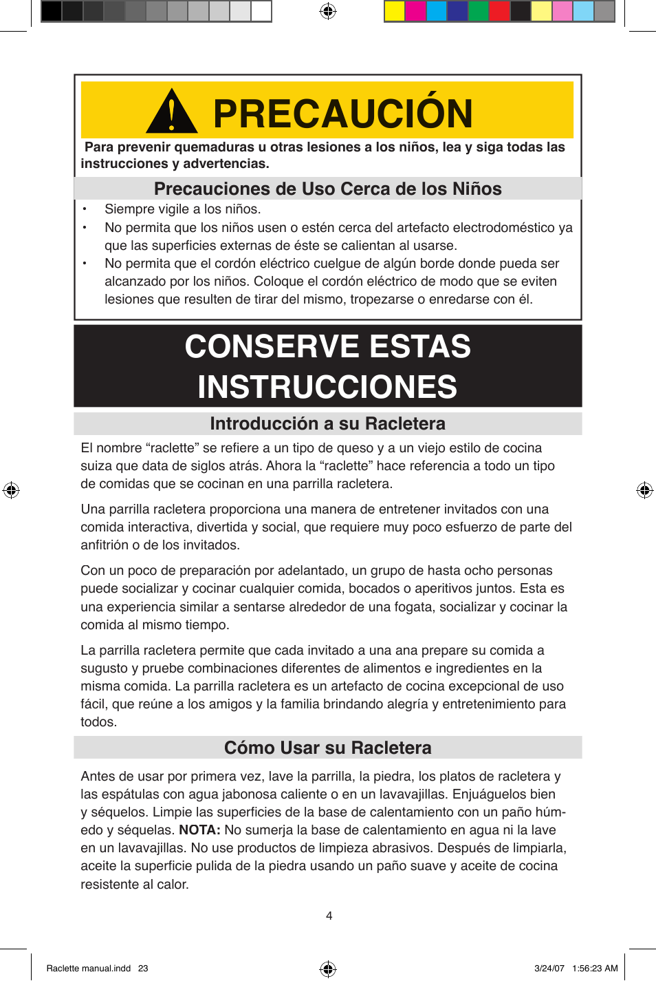 Precaución, Conserve estas instrucciones, Cómo usar su racletera | West Bend Fondue Maker User Manual | Page 23 / 28