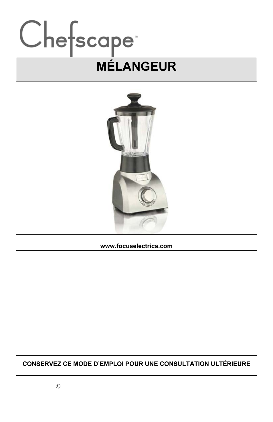Mélangeur | West Bend Chefscape PBL1000 User Manual | Page 15 / 44