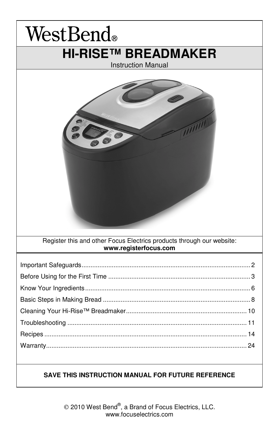 West Bend Hi-Rise L5778C User Manual | 75 pages