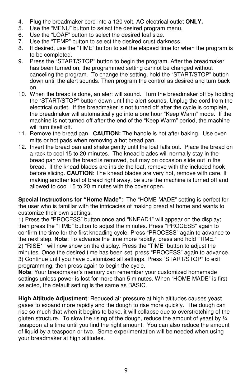 West Bend Hi-Rise L5778C User Manual | Page 9 / 75