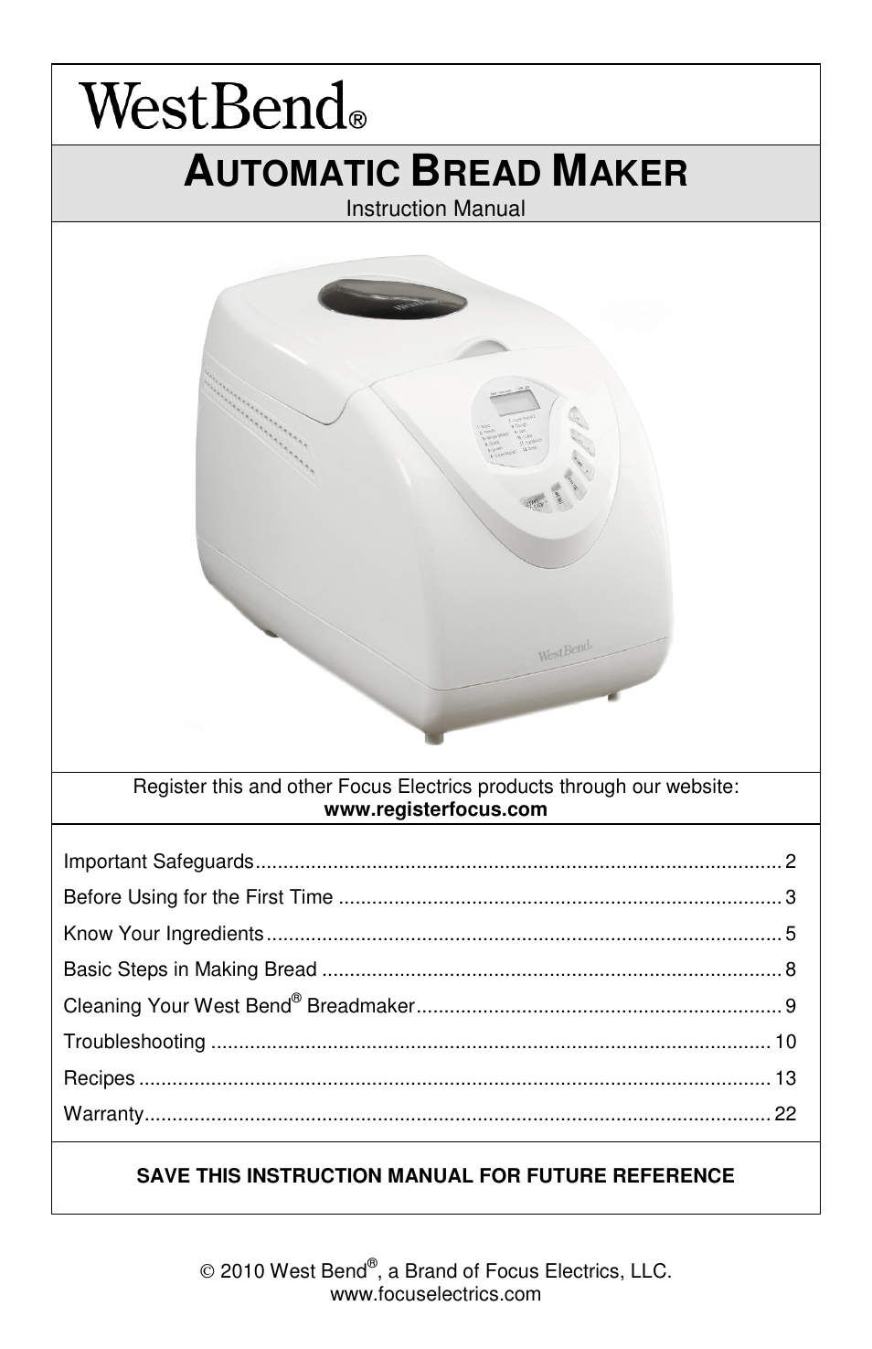 West Bend 41400 User Manual | 68 pages