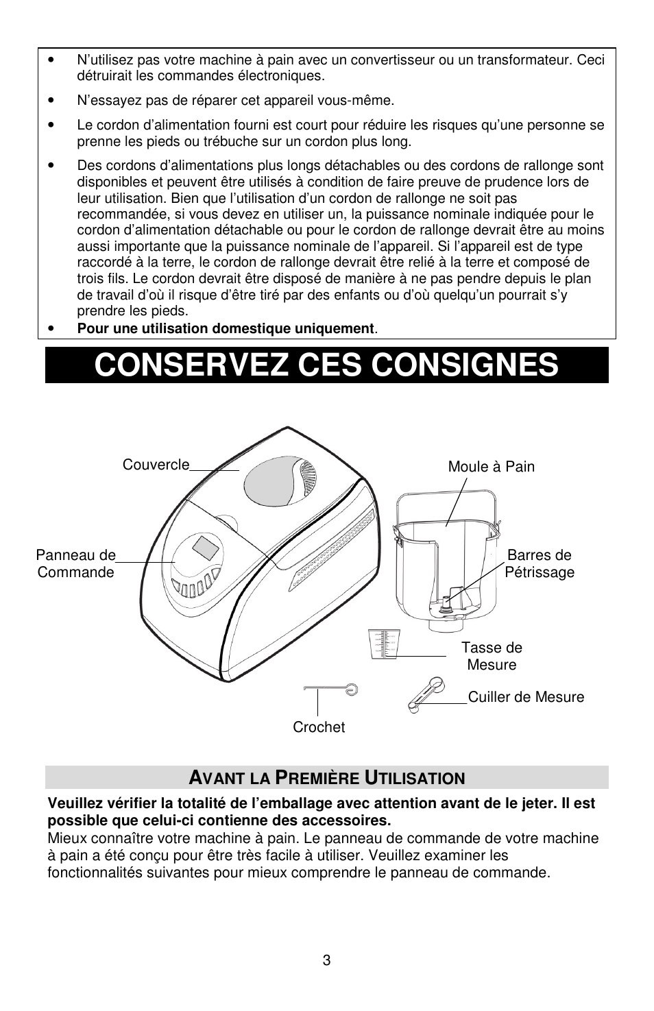 Conservez ces consignes | West Bend 41400 User Manual | Page 25 / 68