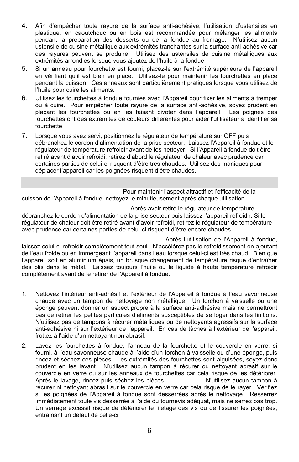 Nettoyage de votre appareil à fondue | West Bend ELECTRIC FONDUE POT User Manual | Page 19 / 40