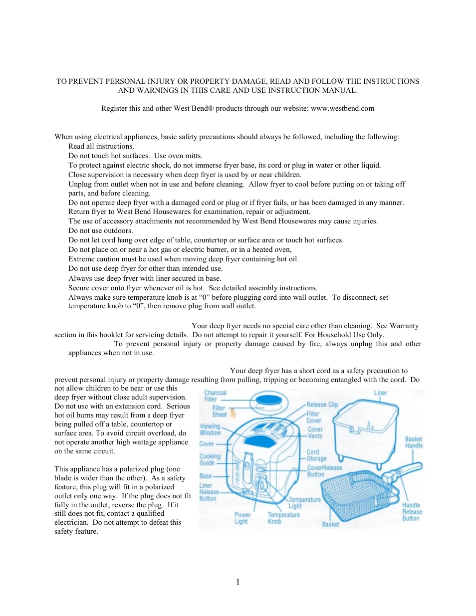 West Bend L 5181 User Manual | 6 pages