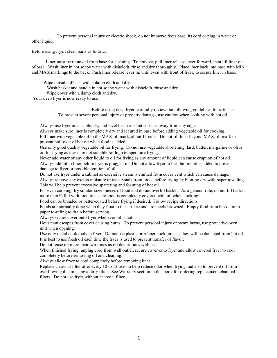 Clean before using | West Bend L 5181 User Manual | Page 2 / 6