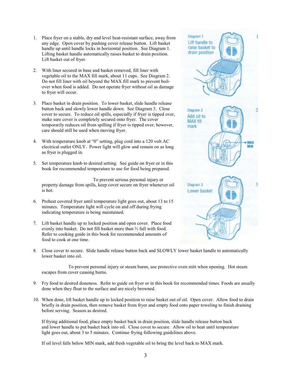 To use deep fryer | West Bend L 5181 User Manual | Page 3 / 6