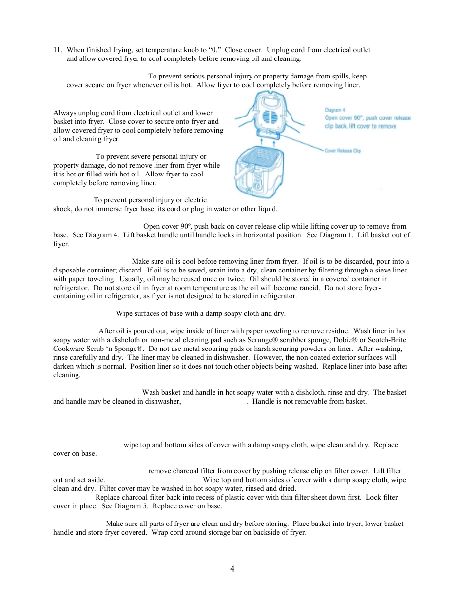 Care and cleaning | West Bend L 5181 User Manual | Page 4 / 6