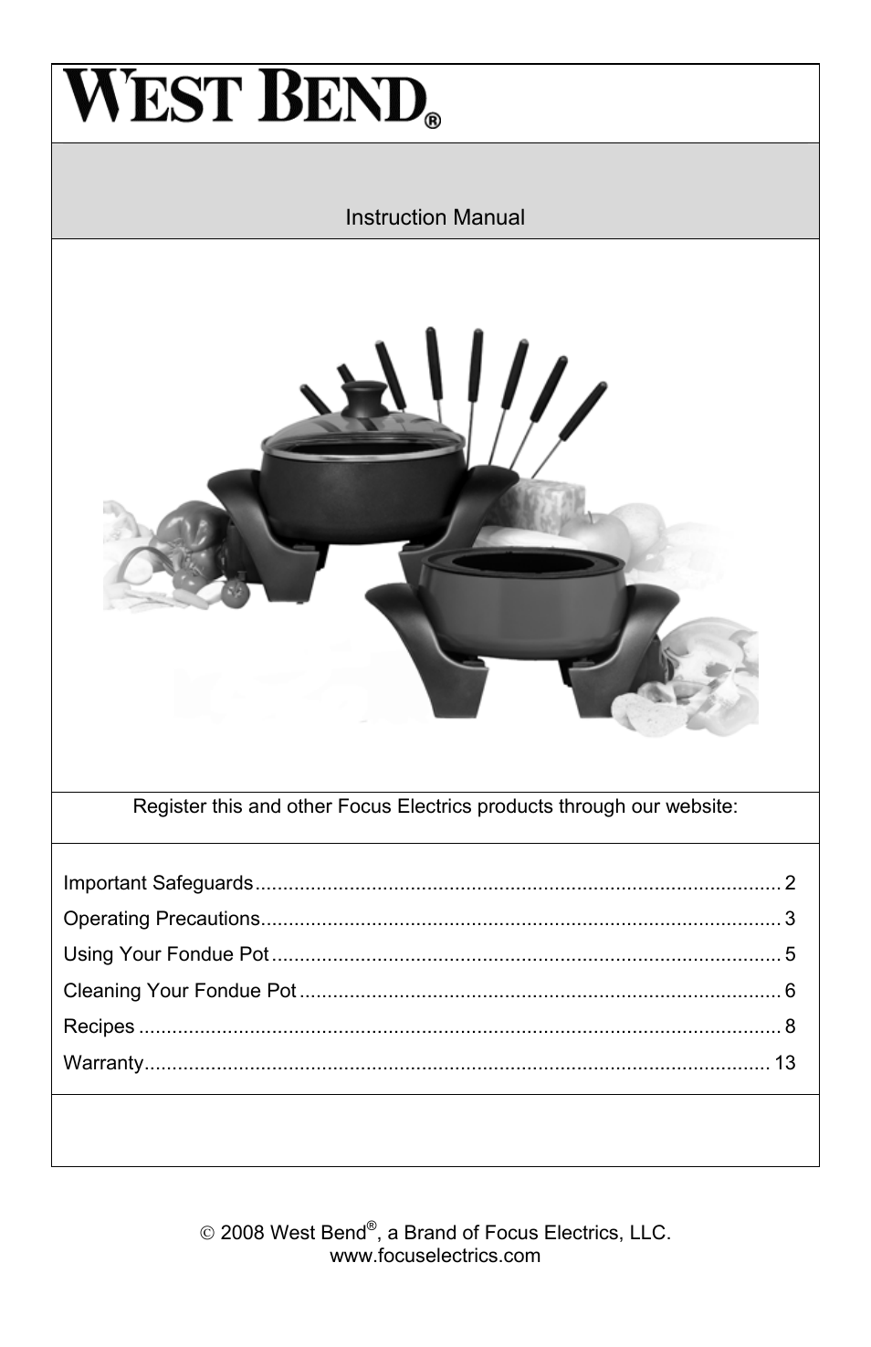 West Bend L5572D User Manual | 40 pages