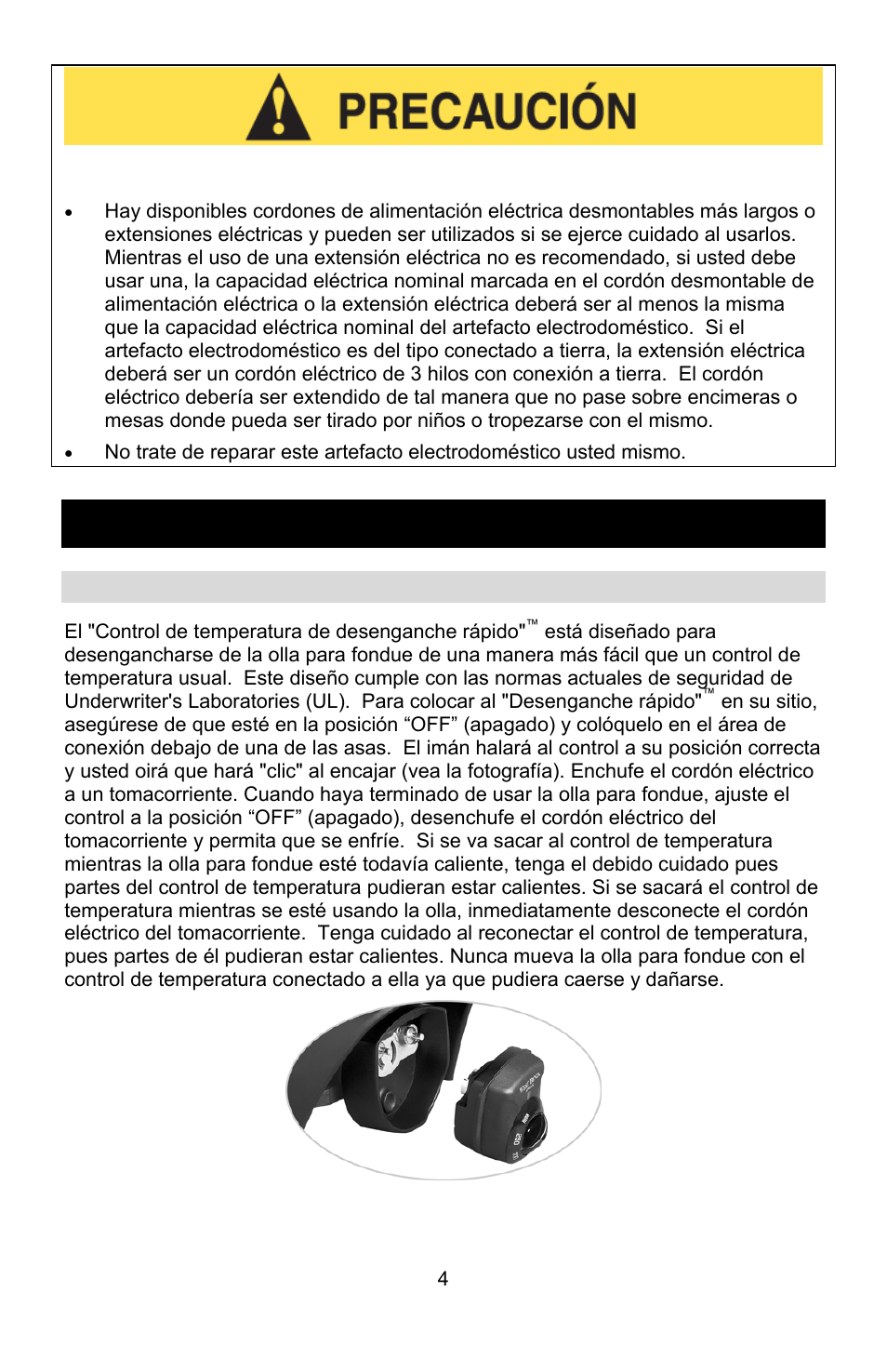 Control de temperatura de desenganche rápido, Conserve estas instrucciones | West Bend L5572D User Manual | Page 30 / 40