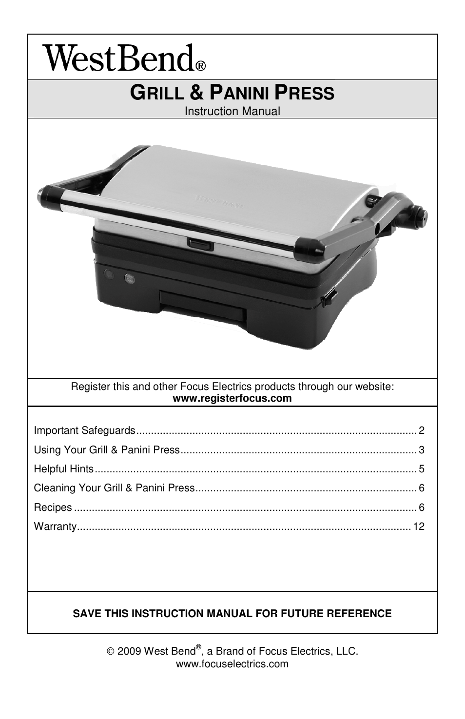 West Bend L5789 User Manual | 36 pages
