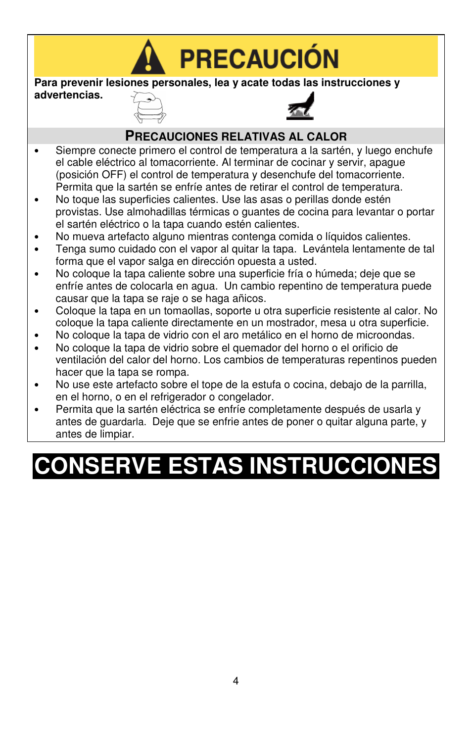 Conserve estas instrucciones | West Bend L5571D User Manual | Page 33 / 44