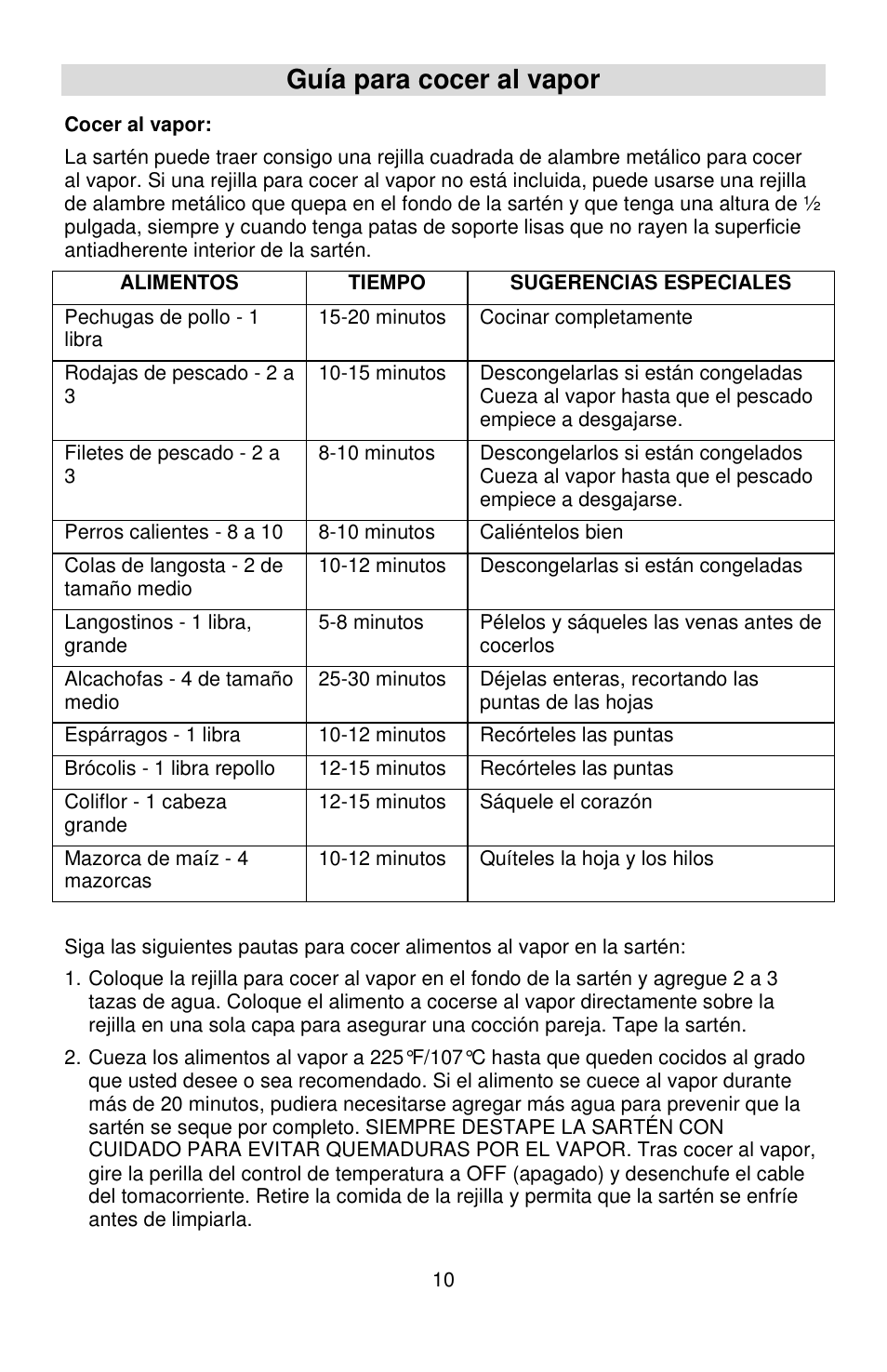 Guía para cocer al vapor | West Bend L5571D User Manual | Page 39 / 44