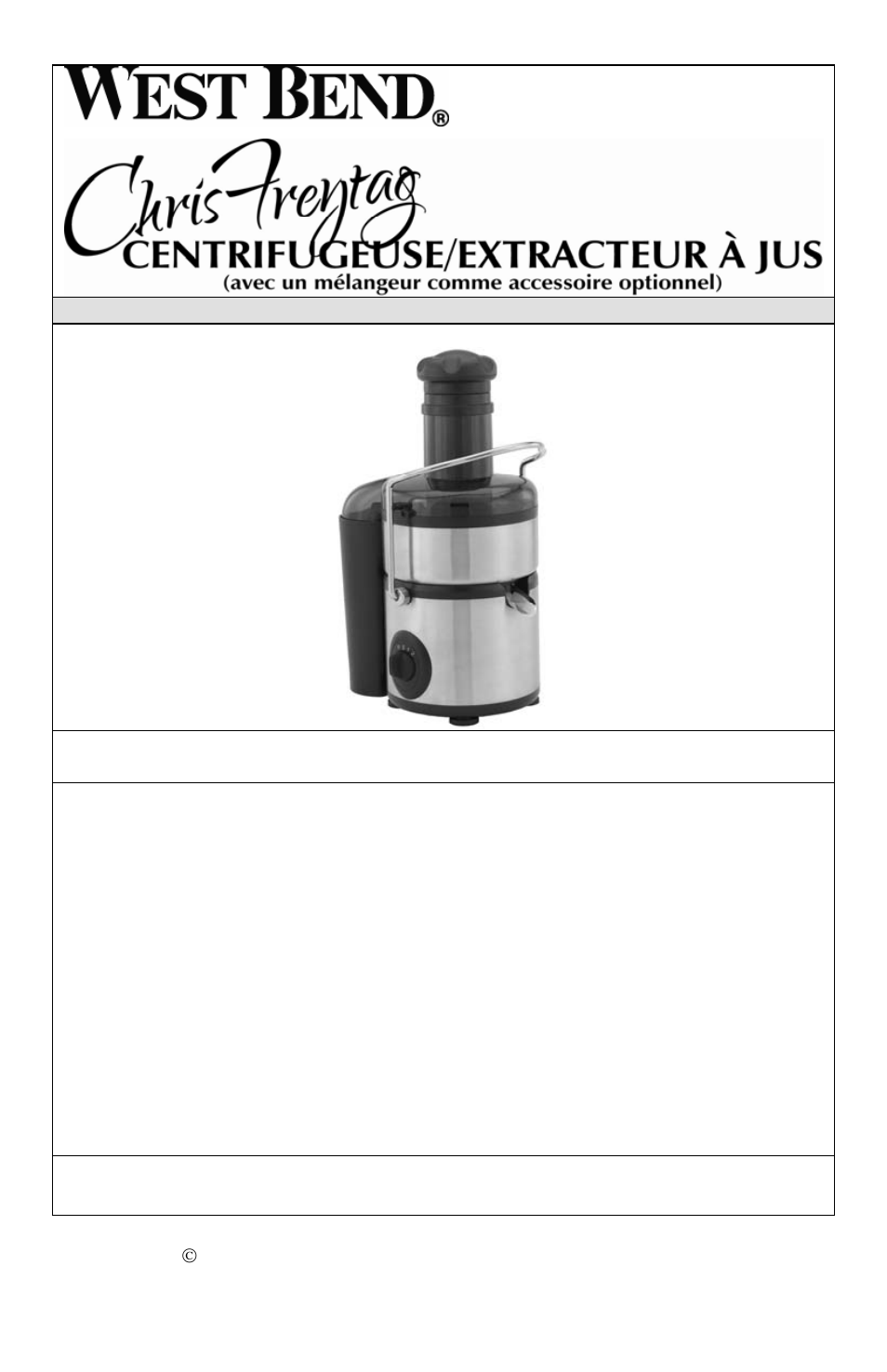 Manuel d’instructions | West Bend Chris Freytag L5760 User Manual | Page 17 / 48