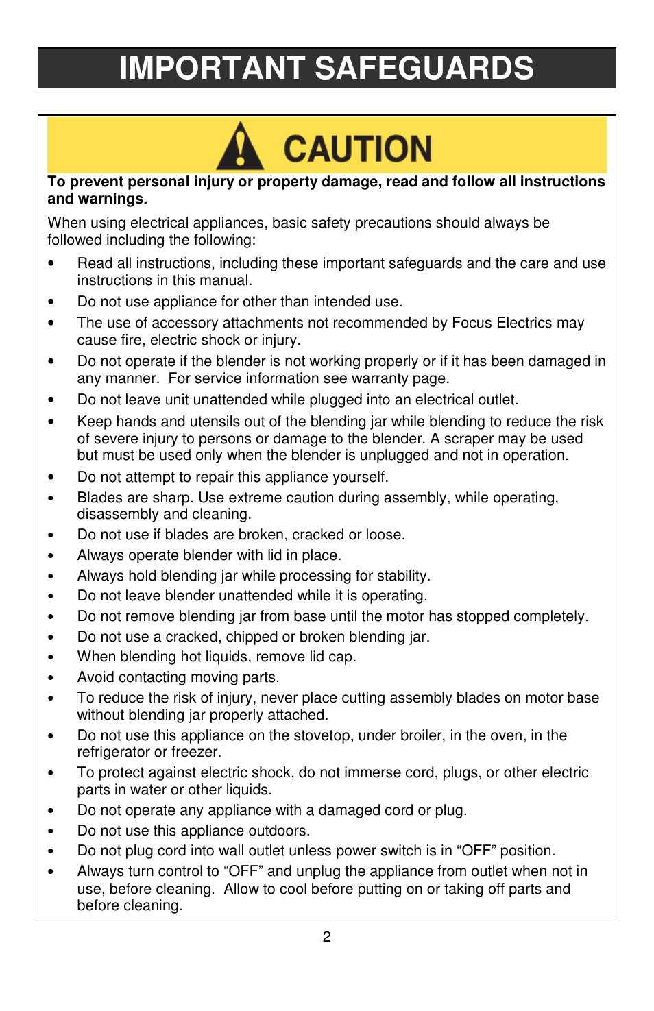 Important safeguards | West Bend MCD 289 User Manual | Page 2 / 24
