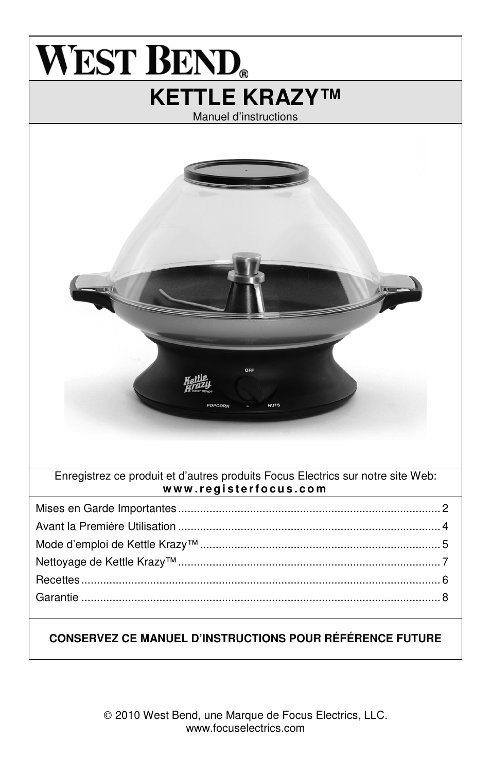 Kettle krazy | West Bend Kettle Crazy L5781A User Manual | Page 11 / 32