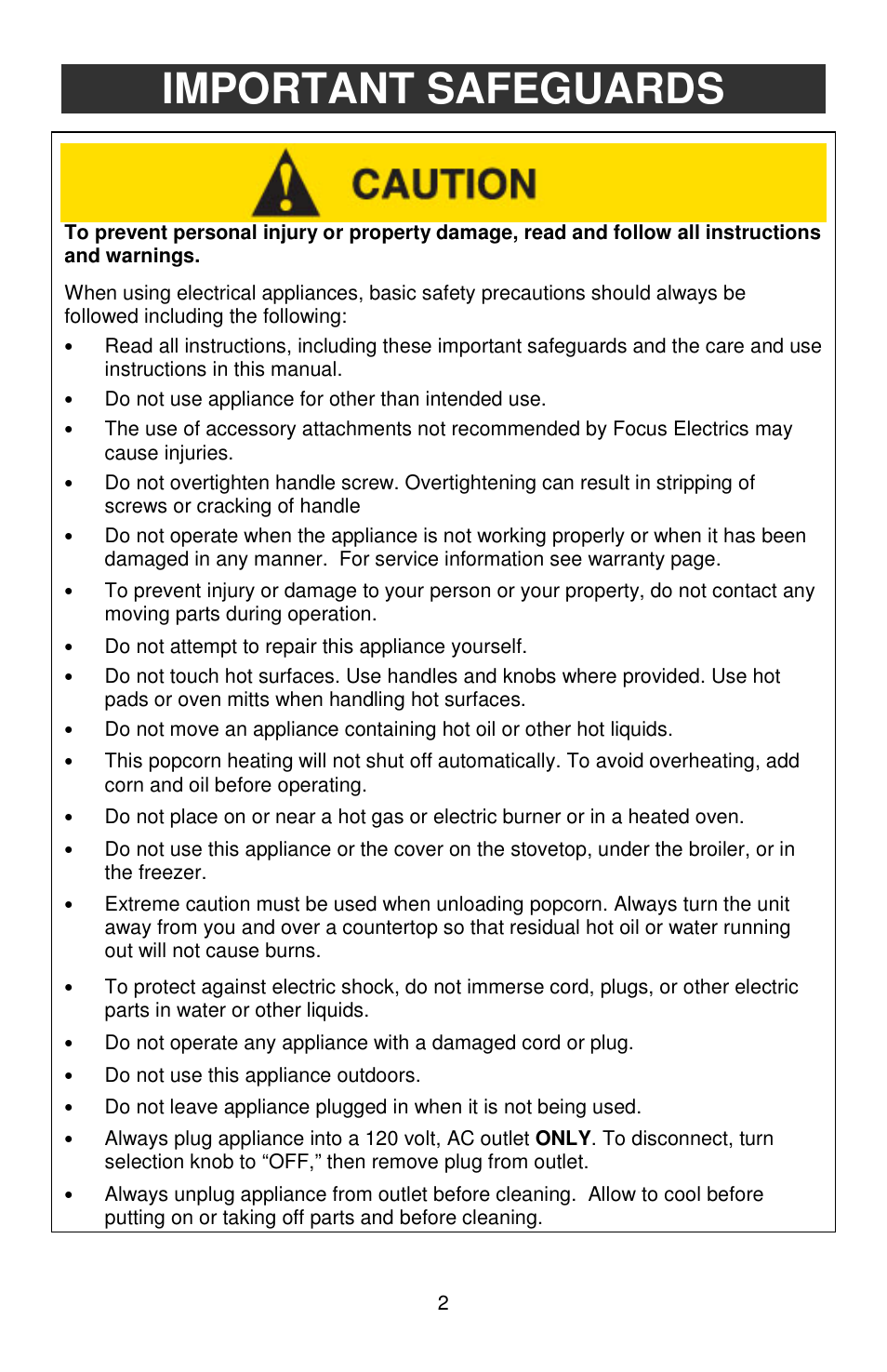 Important safeguards | West Bend Kettle Crazy L5781A User Manual | Page 2 / 32