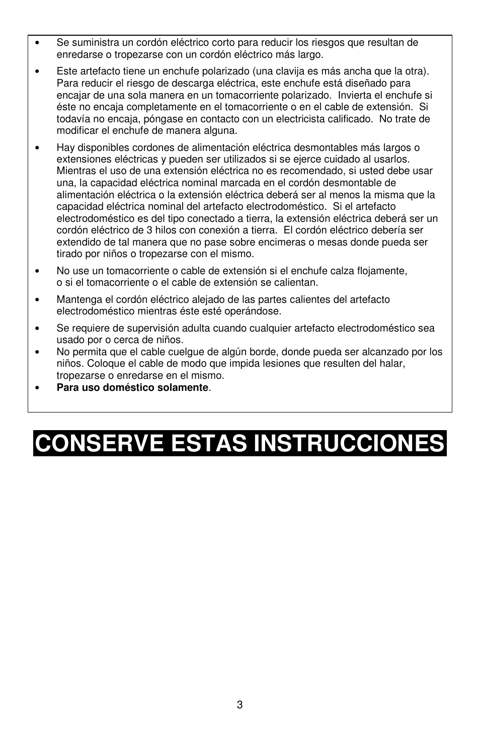 Conserve estas instrucciones | West Bend Kettle Crazy L5781A User Manual | Page 23 / 32