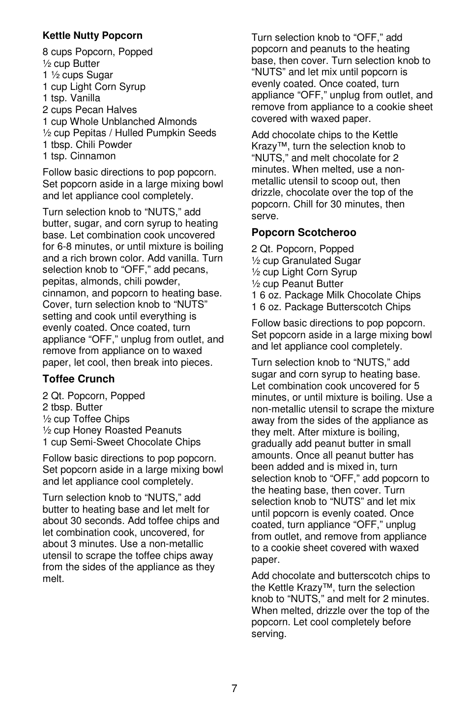 West Bend Kettle Crazy L5781A User Manual | Page 7 / 32