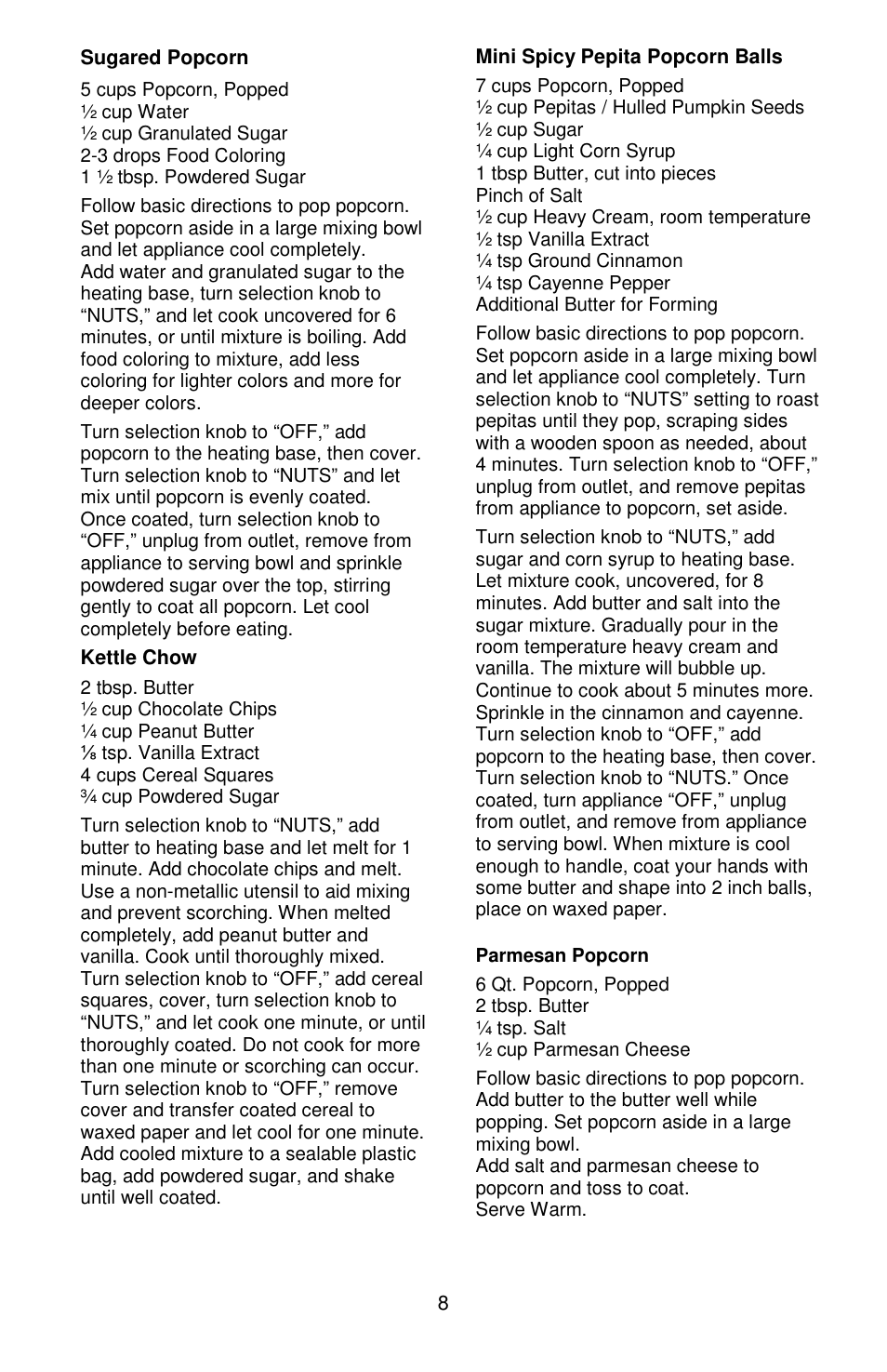 West Bend Kettle Crazy L5781A User Manual | Page 8 / 32