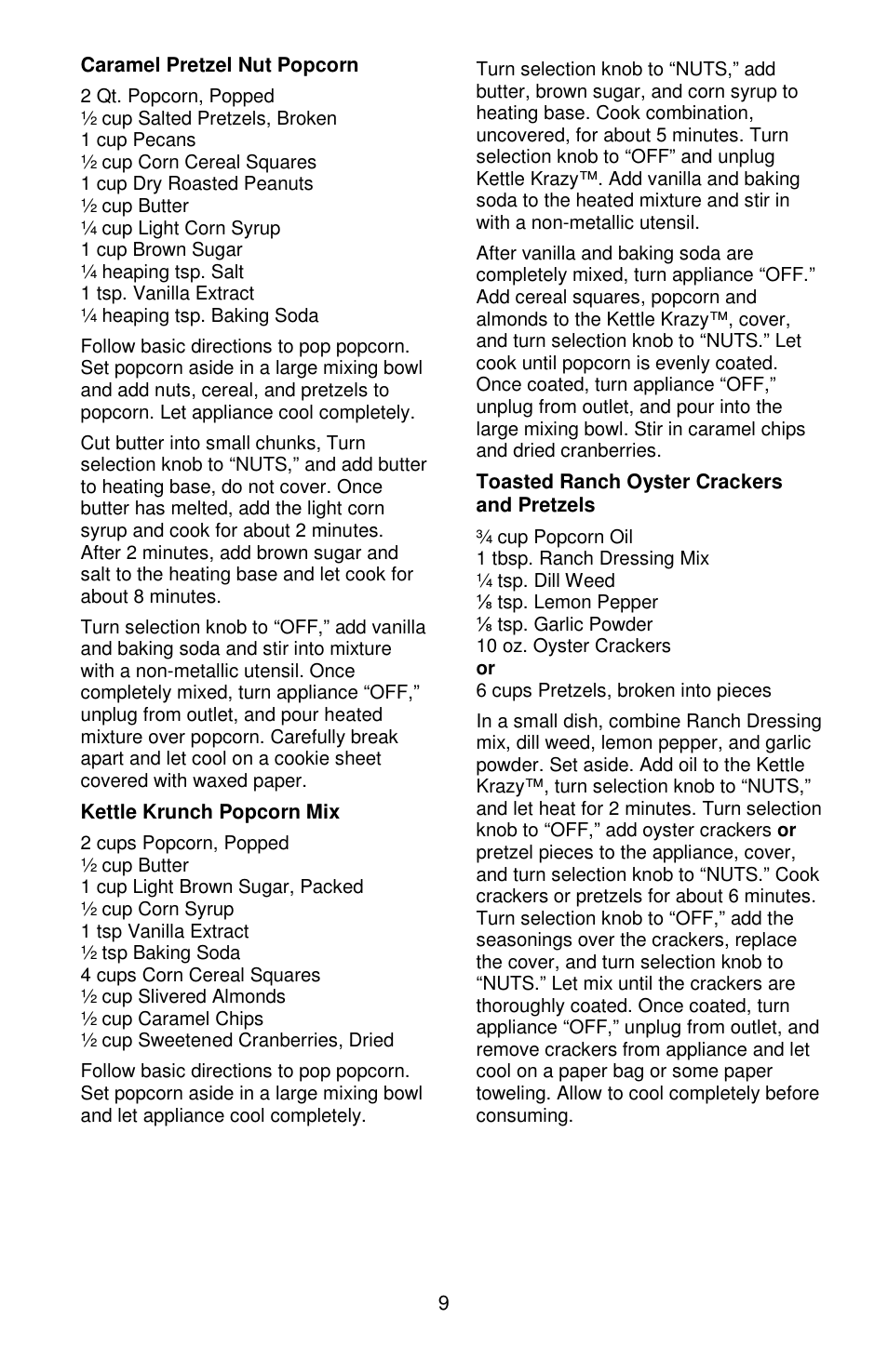 West Bend Kettle Crazy L5781A User Manual | Page 9 / 32