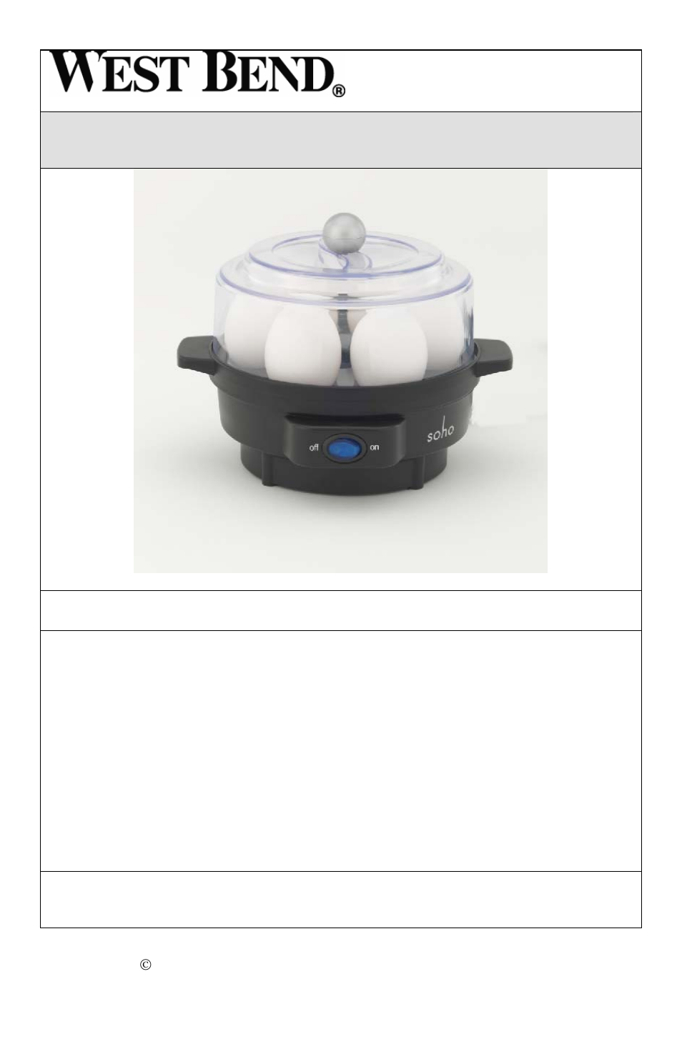 Appareil de cuisson des oeufs | West Bend SOHO 86675 User Manual | Page 9 / 24
