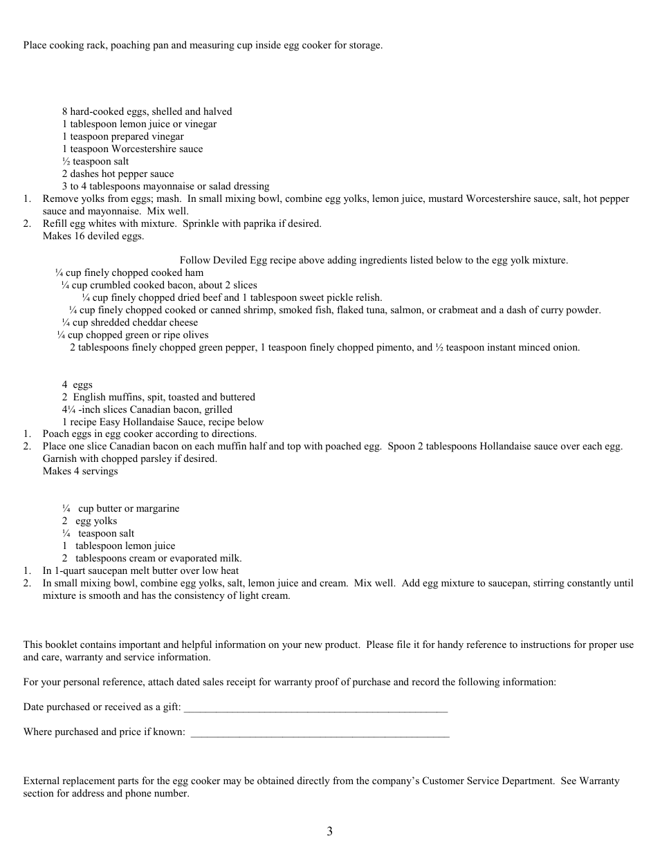 West Bend Egg Cooker User Manual | Page 3 / 4