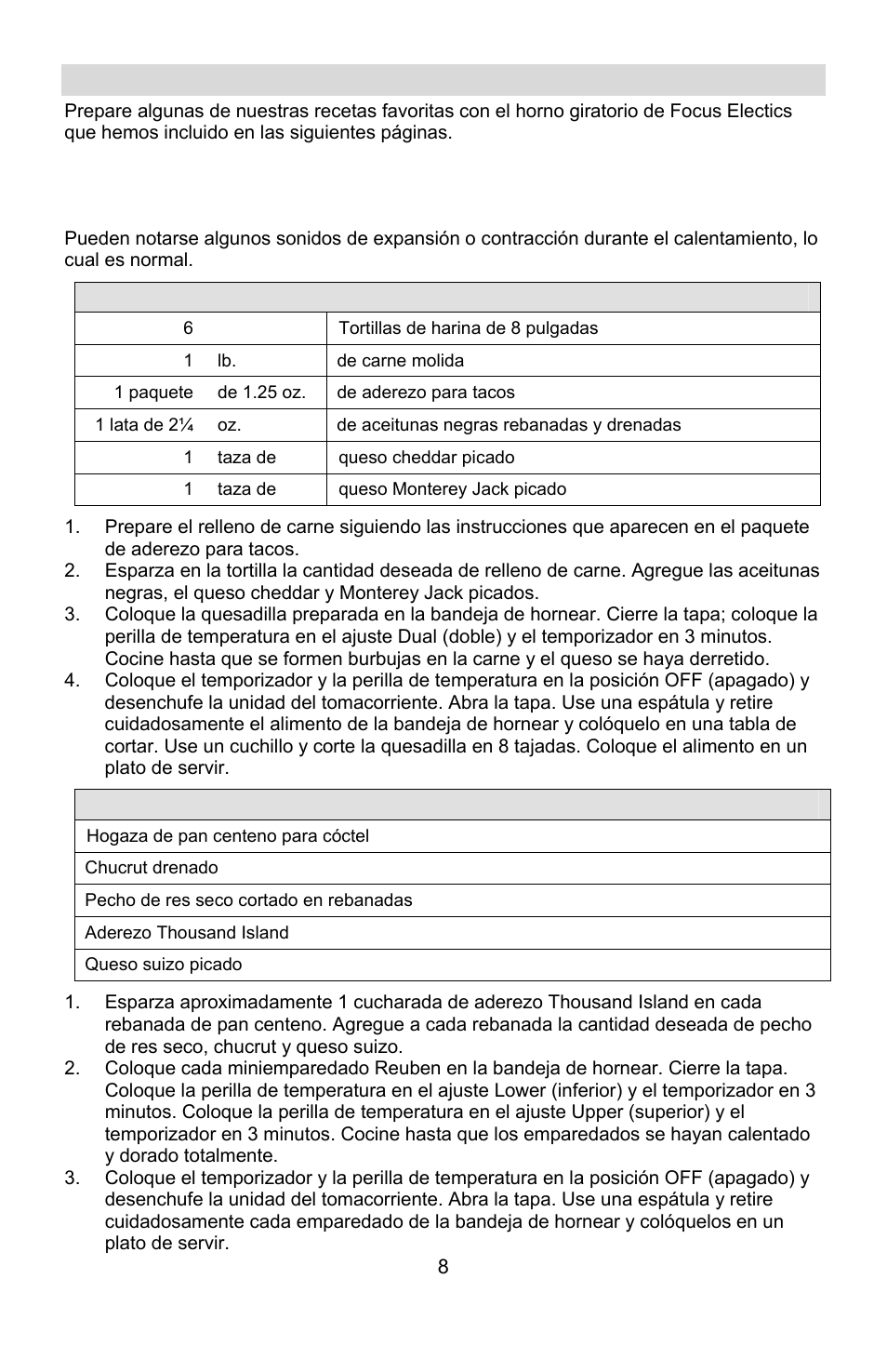 Recetas | West Bend Rotary Oven User Manual | Page 28 / 32