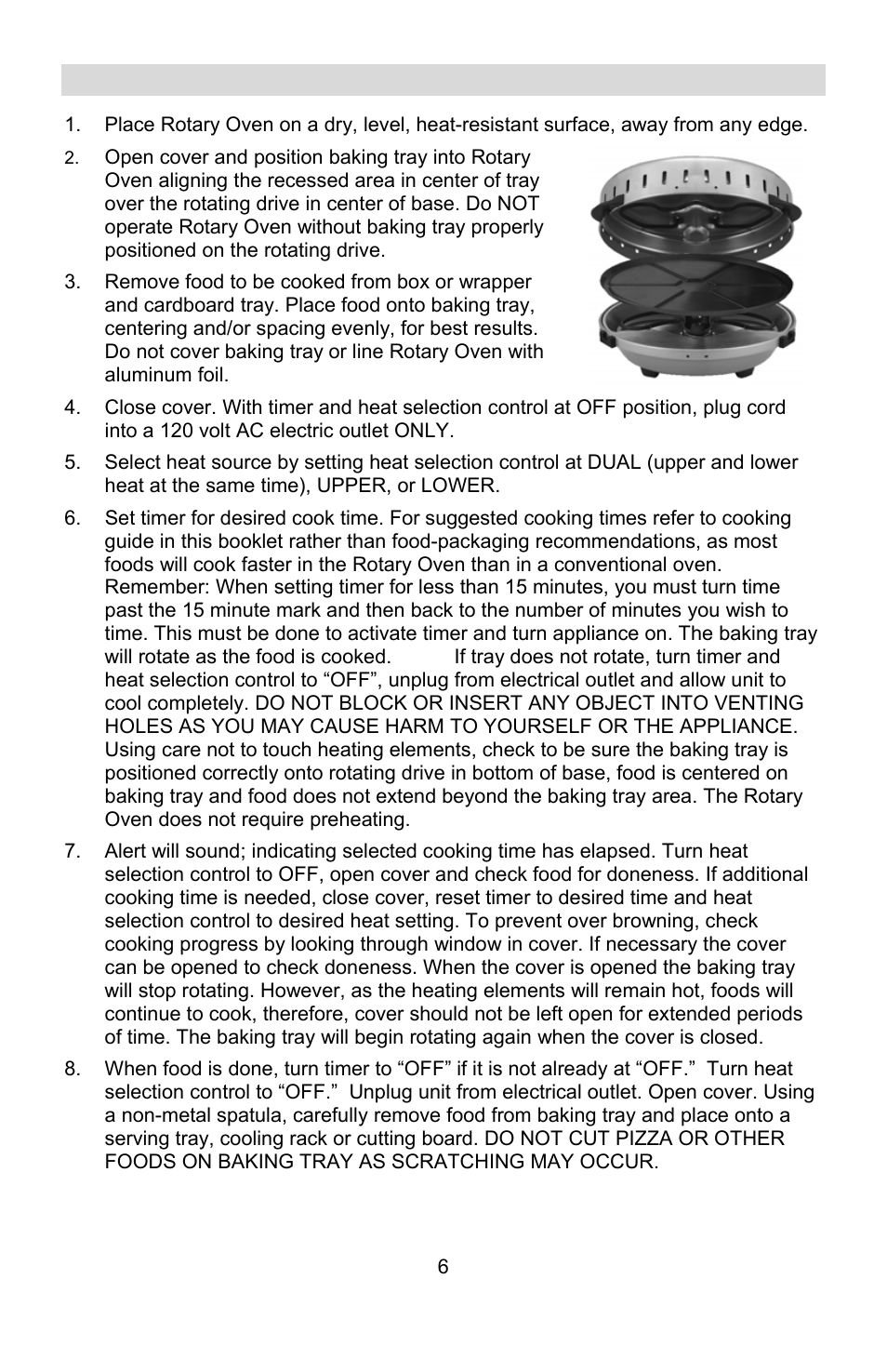 Using your rotary oven | West Bend Rotary Oven User Manual | Page 6 / 32