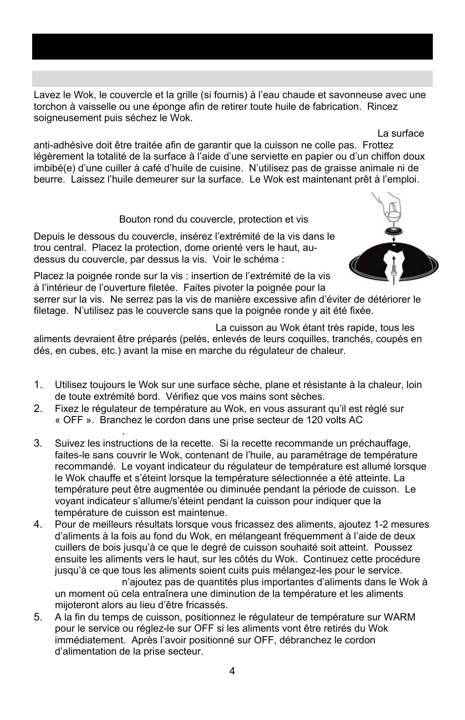 Utilisation de votre wok électrique, Utilisation du wok, Conservez ces consignes | West Bend Housewares Electric Wok User Manual | Page 20 / 48