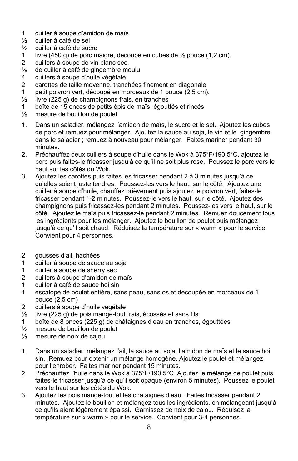 Poulet aux pois mange-tout et aux noix de cajou | West Bend Housewares Electric Wok User Manual | Page 24 / 48