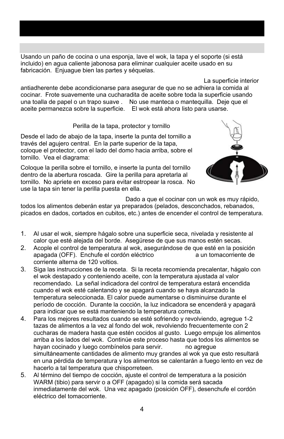 Uso de su wok eléctrico, Cómo operar el wok, Conserve estas instrucciones | West Bend Housewares Electric Wok User Manual | Page 36 / 48