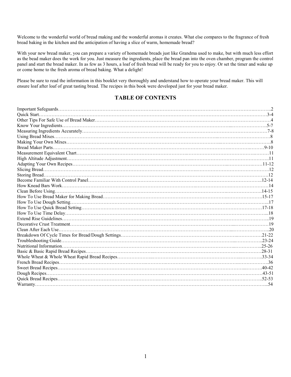 West Bend L4854 User Manual | Page 2 / 56
