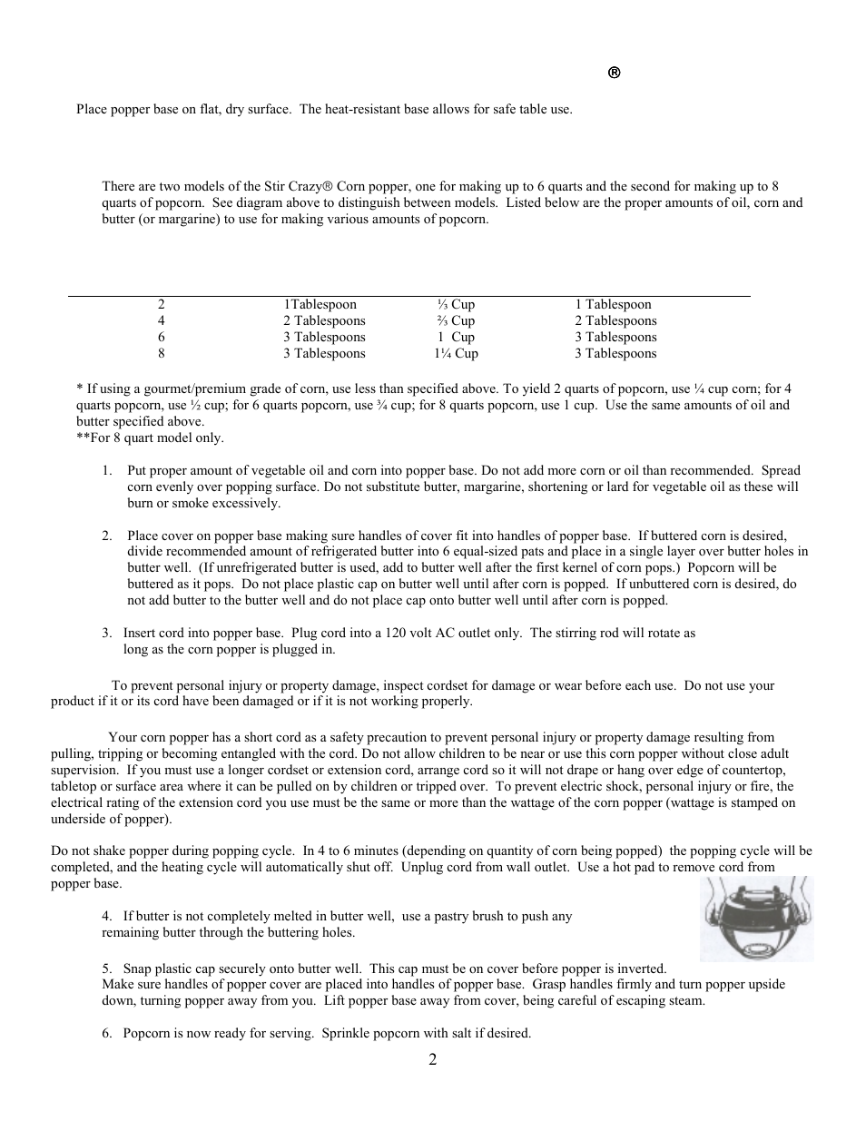 West Bend Corn Popper User Manual | Page 2 / 4