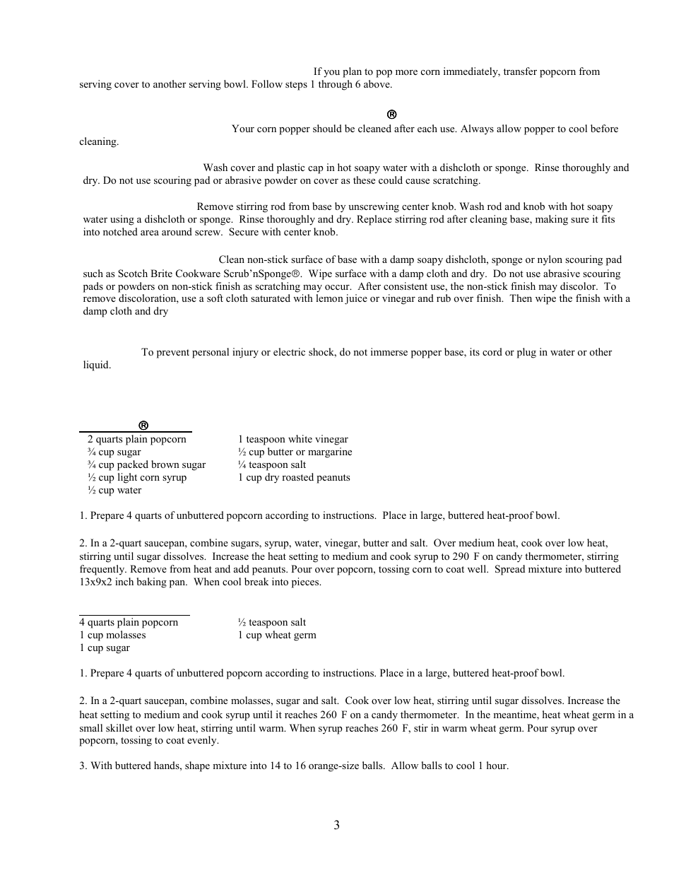 West Bend Corn Popper User Manual | Page 3 / 4