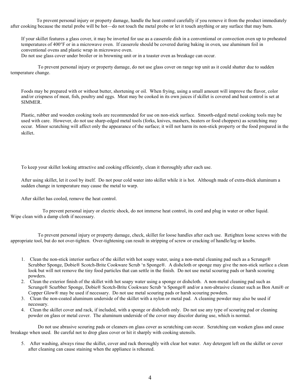 Cleaning instructions | West Bend 72000 User Manual | Page 4 / 16