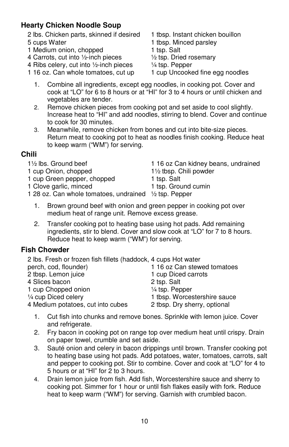 West Bend Versatility L5800 User Manual | Page 10 / 44