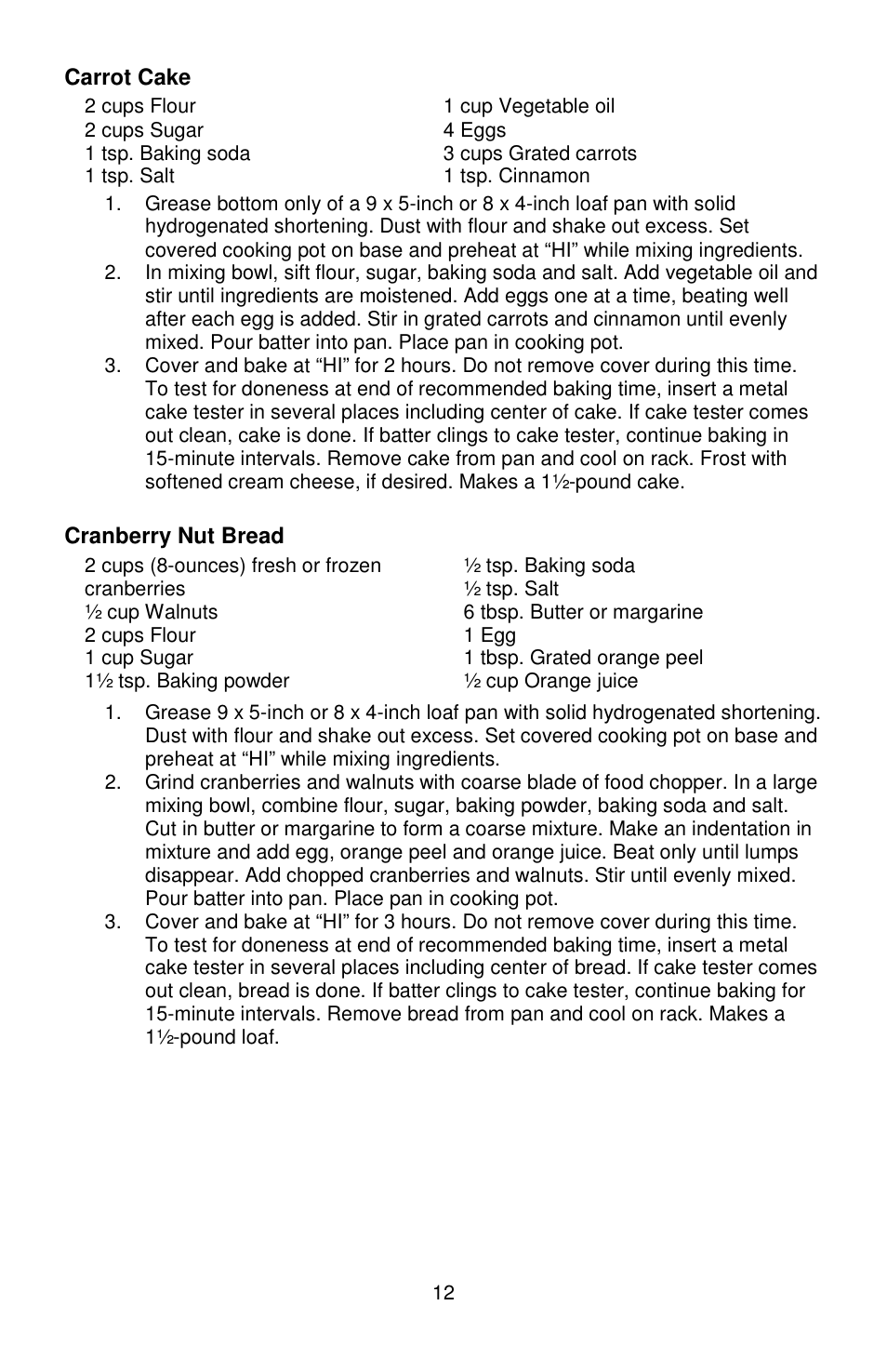 West Bend Versatility L5800 User Manual | Page 12 / 44