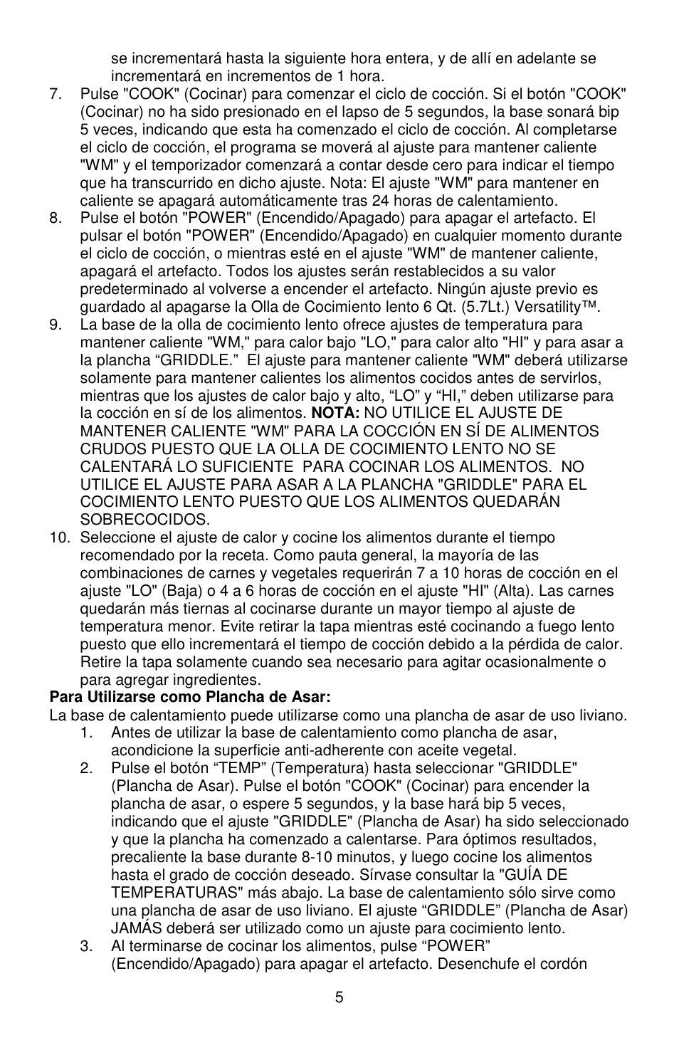 West Bend Versatility L5800 User Manual | Page 34 / 44
