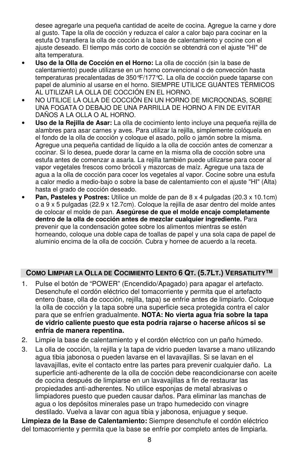 West Bend Versatility L5800 User Manual | Page 37 / 44