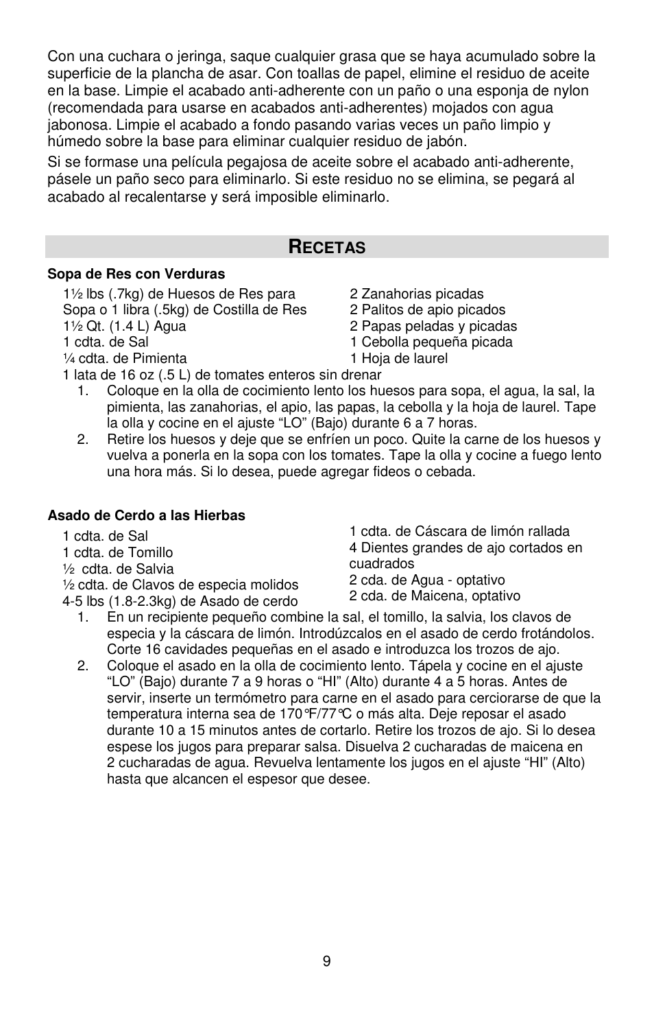 West Bend Versatility L5800 User Manual | Page 38 / 44