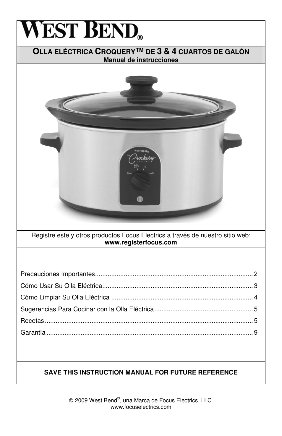 West Bend Crockery L5661A User Manual | Page 19 / 28