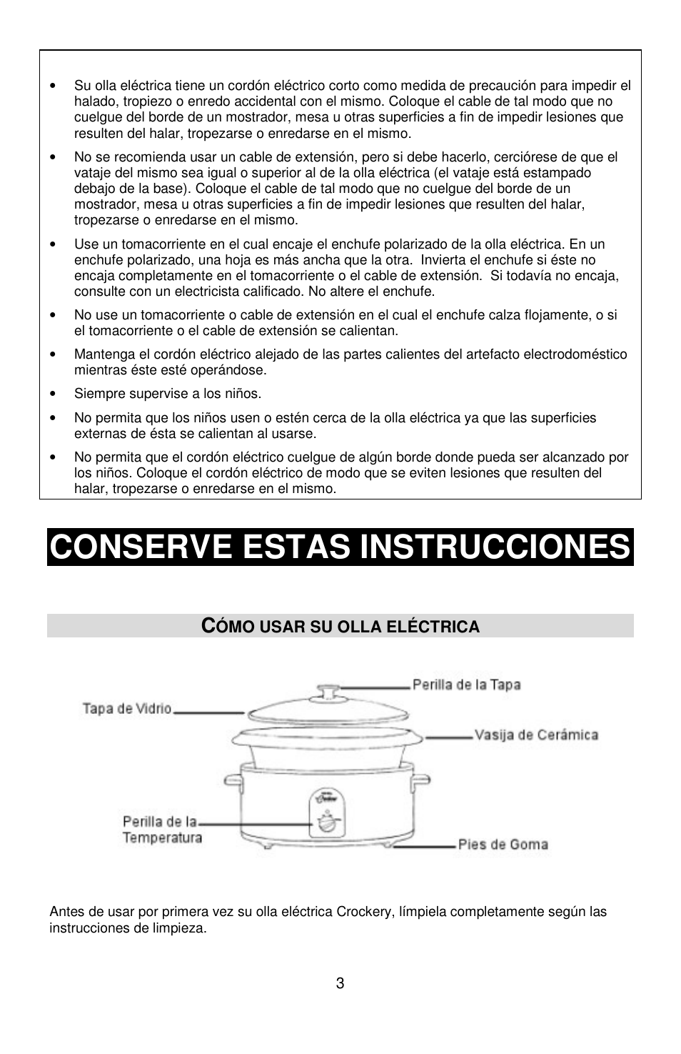 Conserve estas instrucciones | West Bend Crockery L5661A User Manual | Page 21 / 28