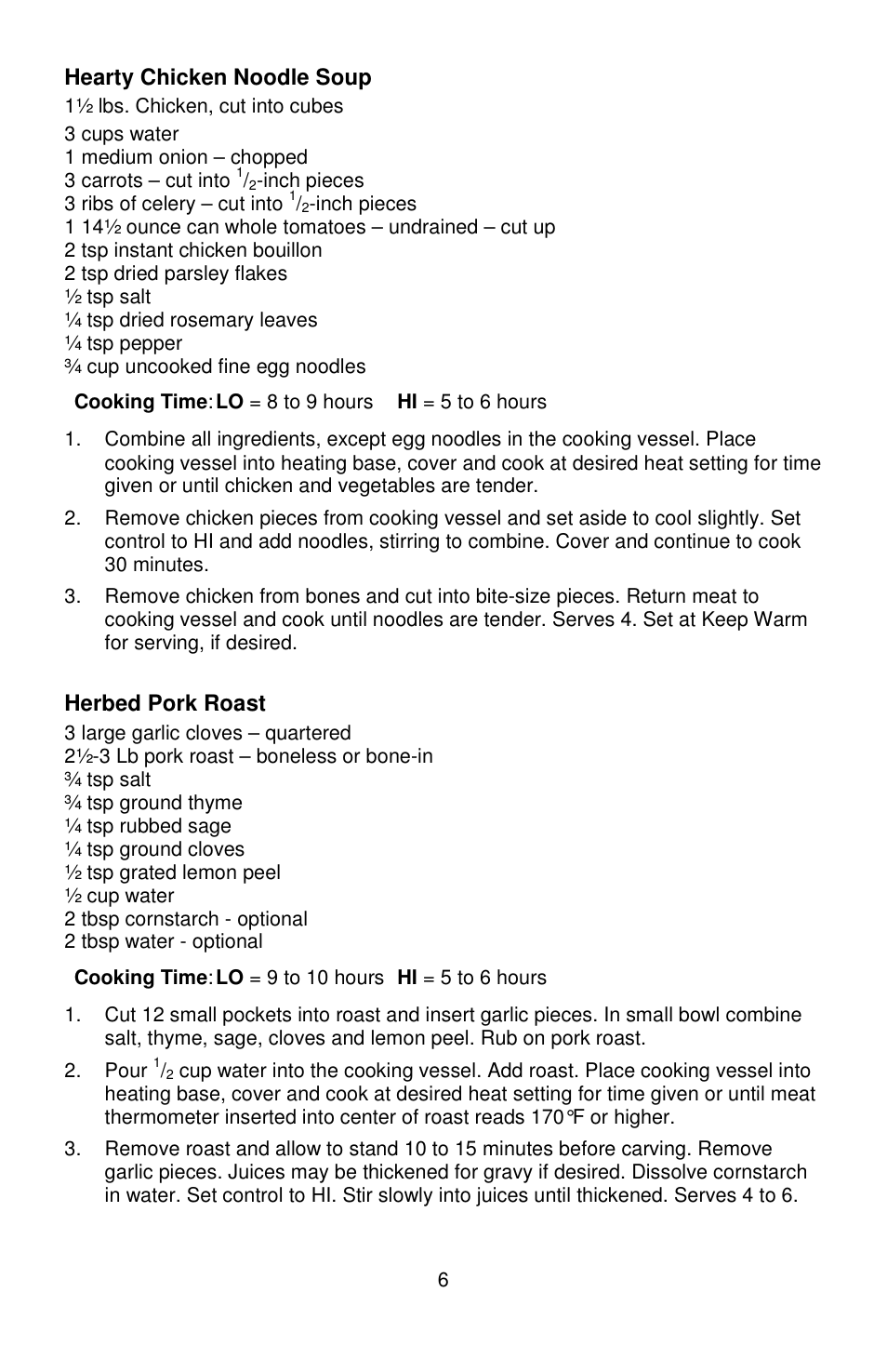 West Bend Crockery L5661A User Manual | Page 6 / 28